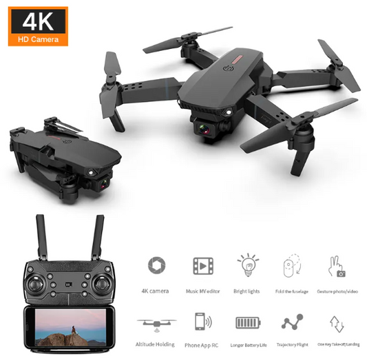 Mini Dron E88 Camara Dual 4K + Estuche y Accesorios