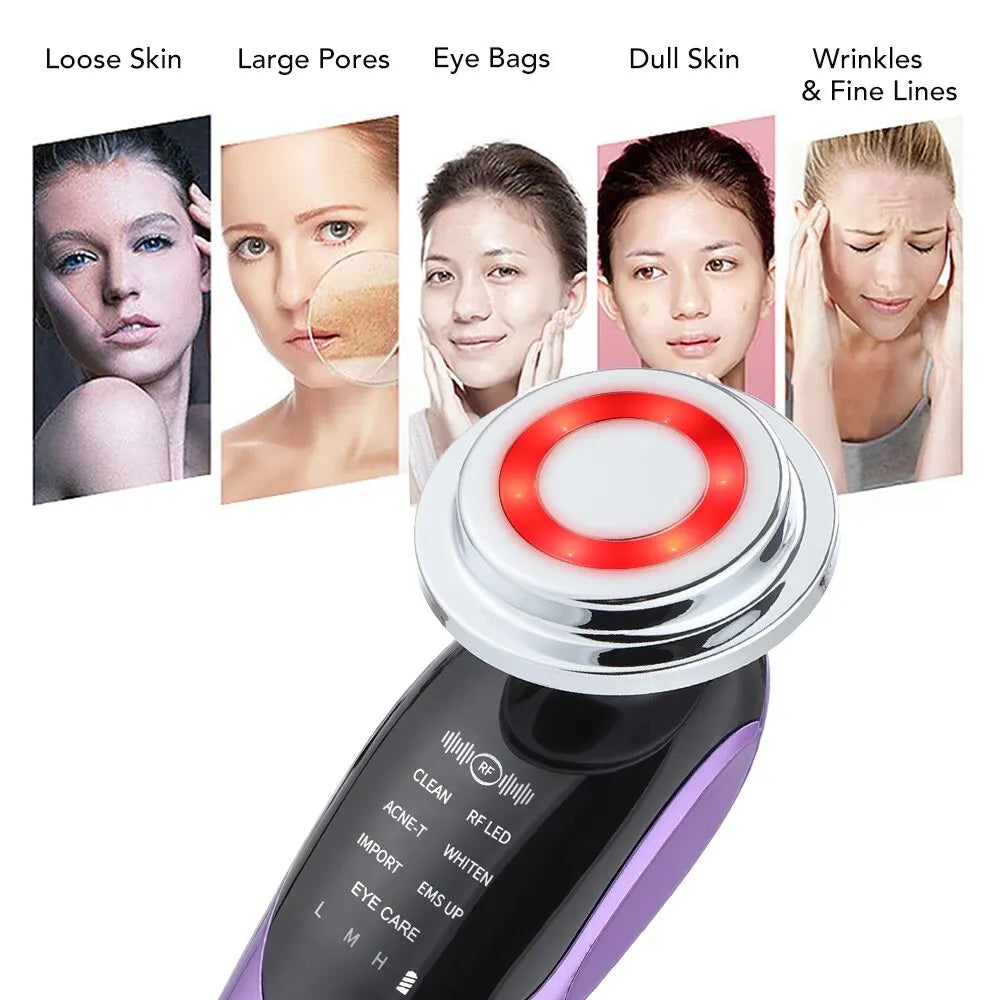 Dispositivo Facial 7 en 1, antiarrugas rejuvenece la piel