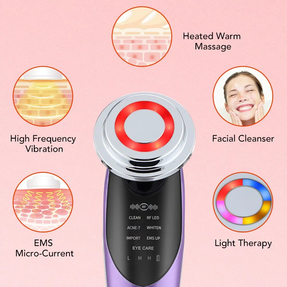 Dispositivo Facial 7 en 1, antiarrugas rejuvenece la piel