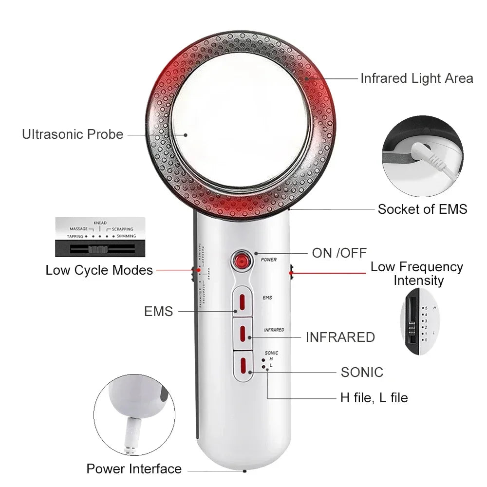 Cavitador 3 en 1 EMS reafirma tonifica y rejuvenece