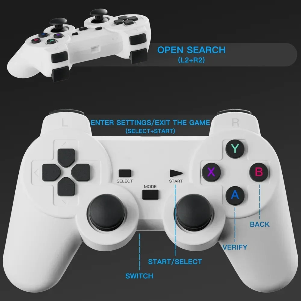 Proyector retro 10,000 juegos con controles inalámbricos, blanco