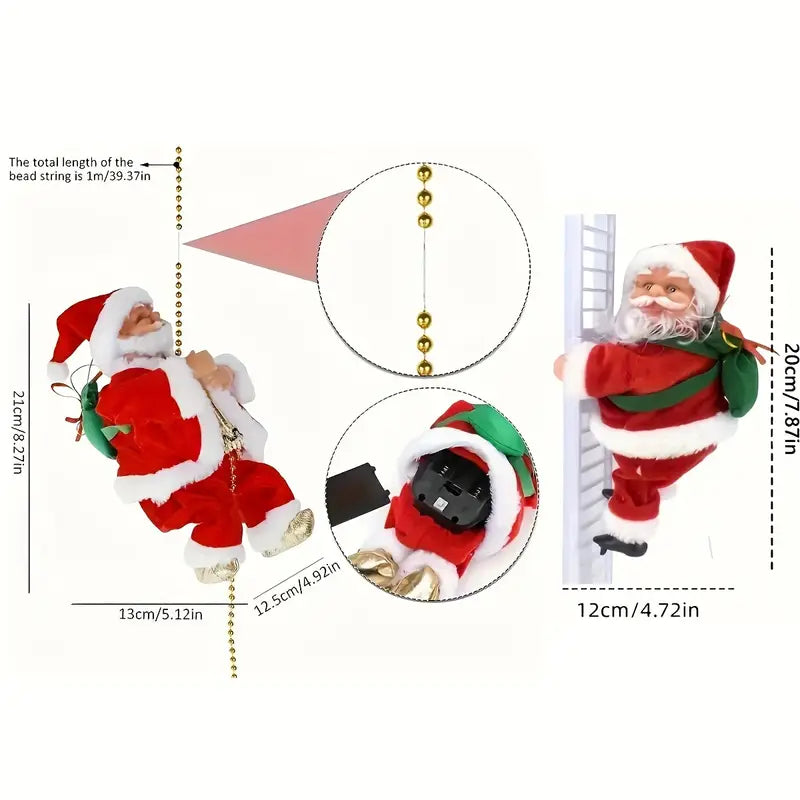 Papa Noel Escalador de Cuerda Musical Navidad