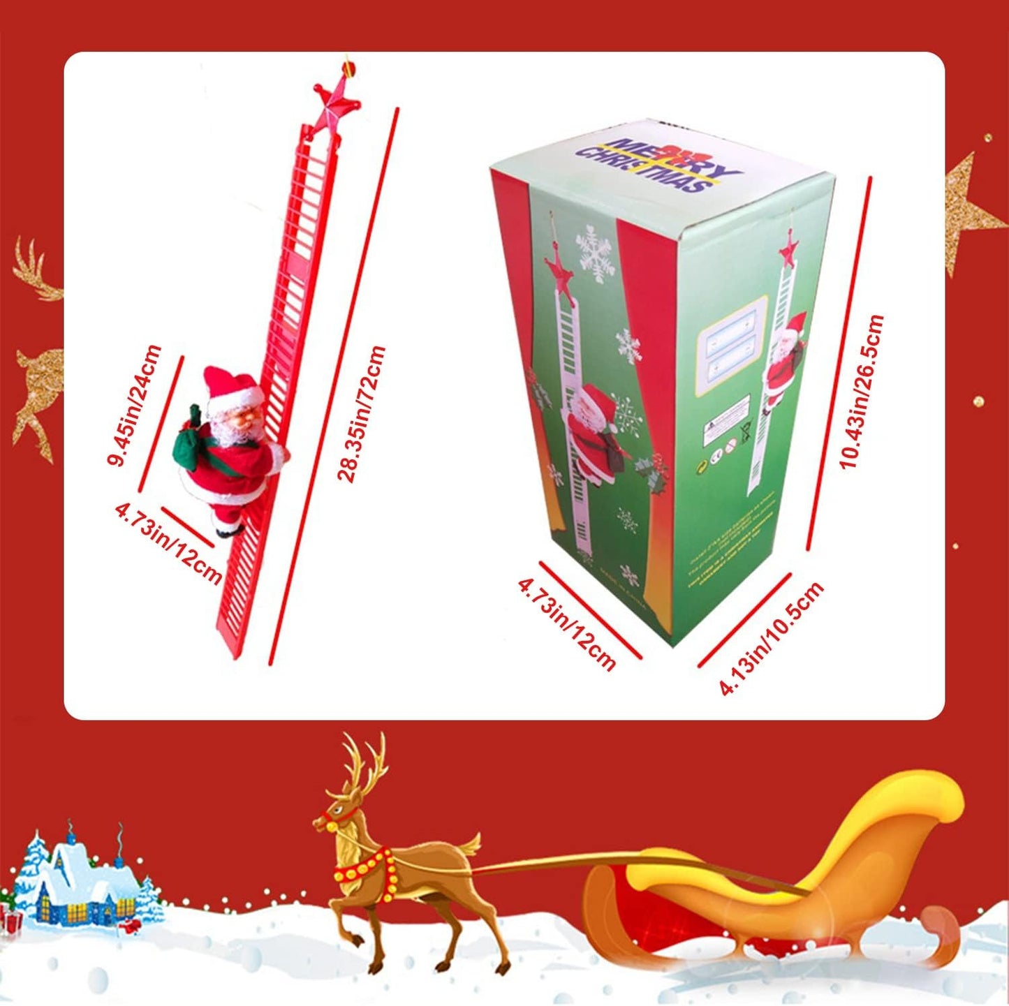 Papa Noel Musical Sube Escalera Navidad