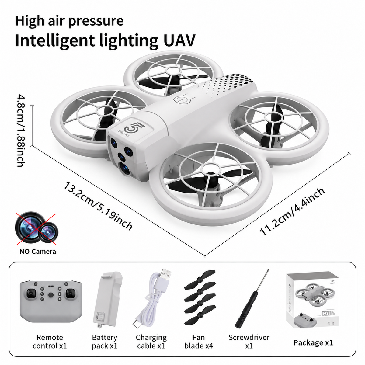 Mini Dron Semi Profesional Portatil CZ05 Ideal para principiantes Con Luces Led