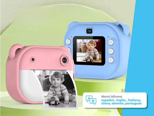 Cámara con Impresion Instantánea para Niños Fotos y Videos