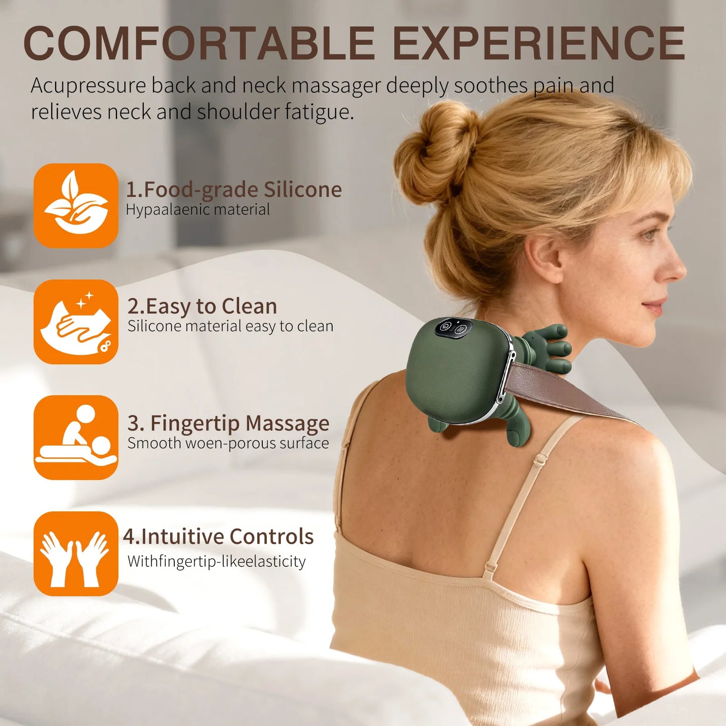Masajeador De Cuello Infrarojo Manitos Biónico 4D Shiatsu