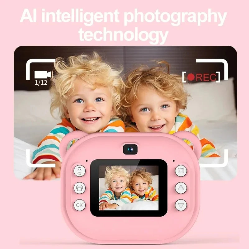 Cámara con Impresion Instantánea para Niños Fotos y Videos