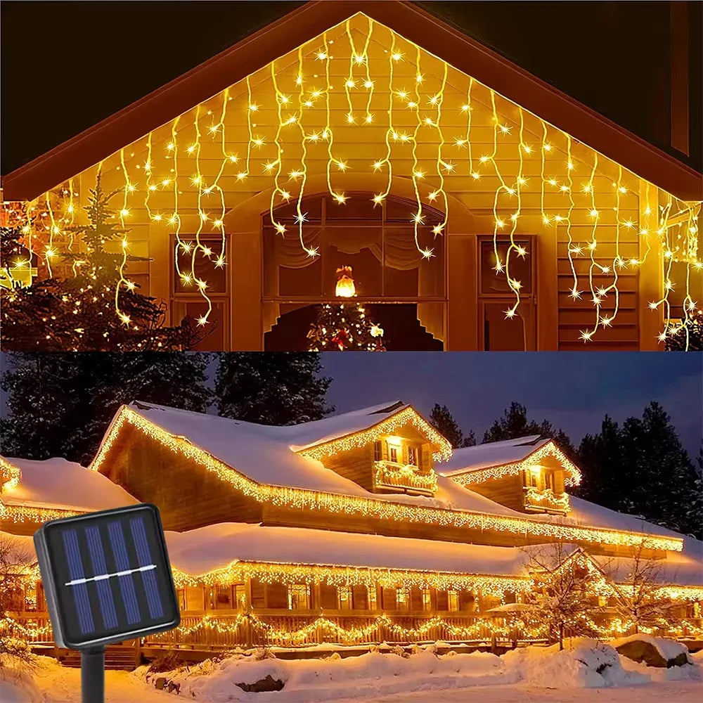 Luces de Navidad con Panel Solar 200 Focos Led