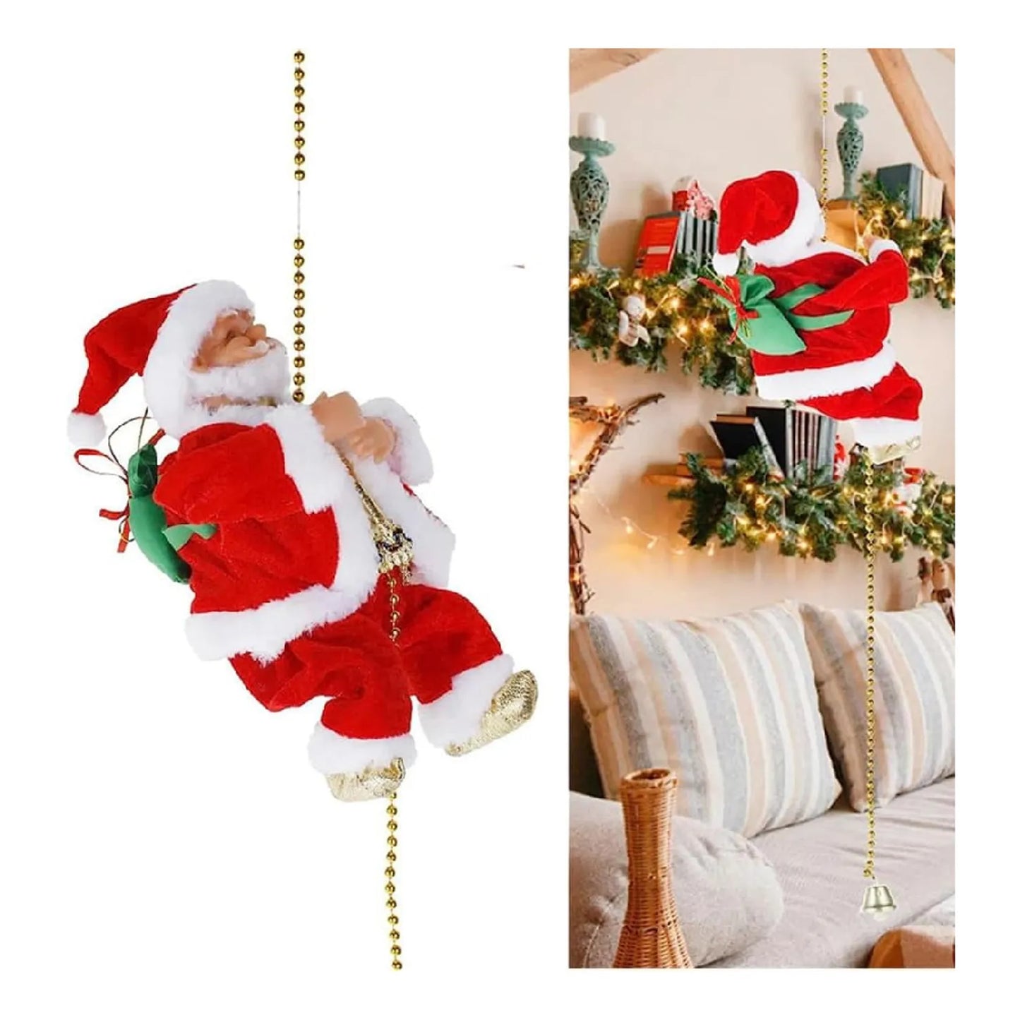 Papa Noel Escalador de Cuerda Musical Navidad