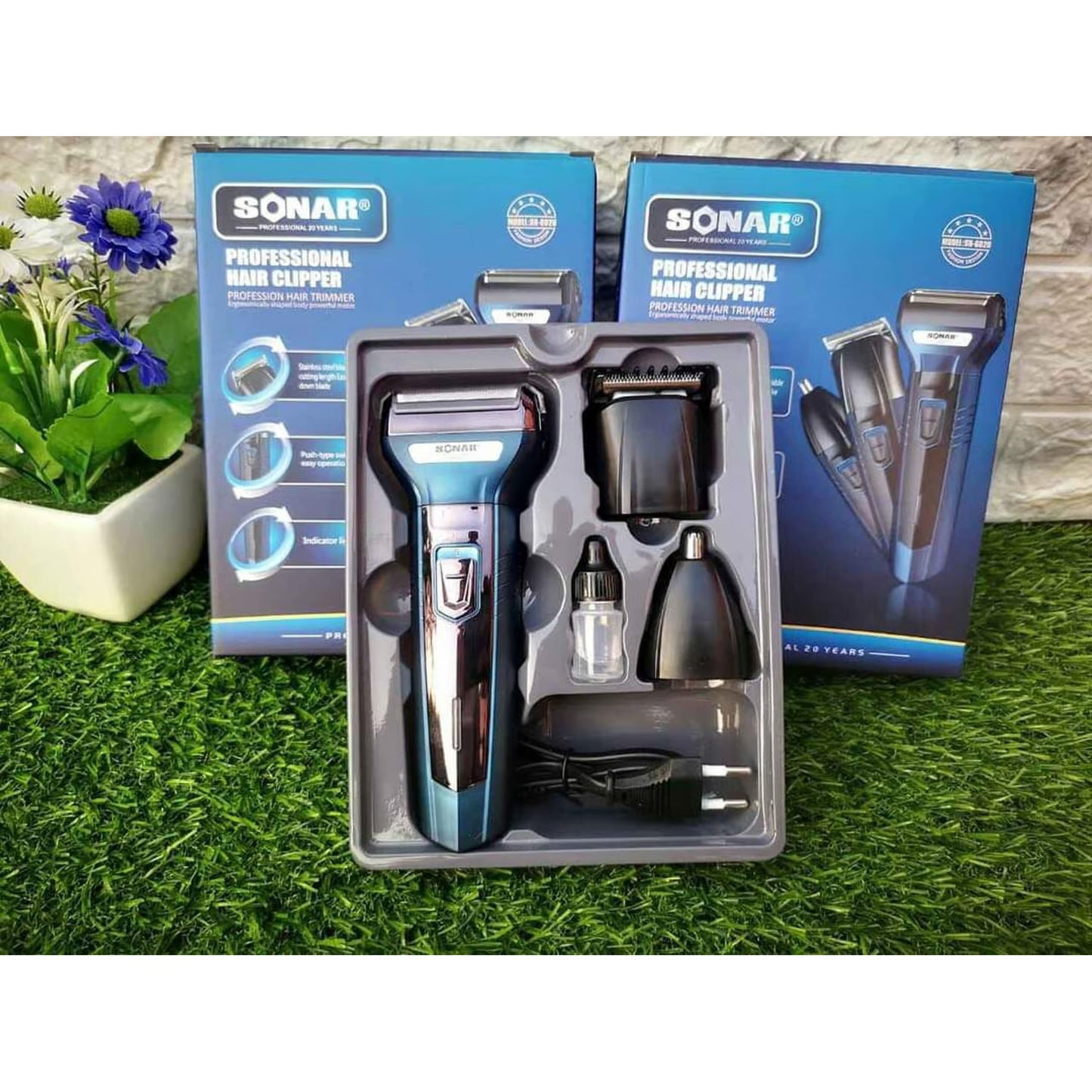 Máquina de Afeitar 3 en 1 Sonar Inalámbrica